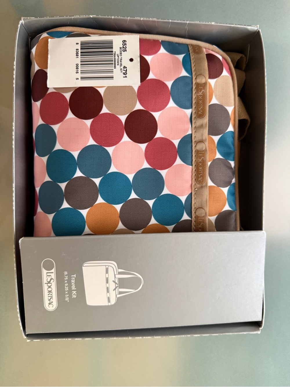 NWT vintage y2k LeSportsac polka dot travel kit in box flawless